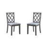 Lisle 21 Inch Dining Chair Set of 2 Cushioned Cross Back Gray Solid Wood By Casagear Home BM314901