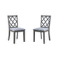 Lisle 21 Inch Dining Chair Set of 2, Cushioned, Cross Back, Gray Solid Wood By Casagear Home