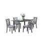 Lisle 5 Piece Extendable Dining Table and 4 Crossback Chair Set Gray Wood By Casagear Home BM314902