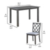 Lisle 5 Piece Extendable Dining Table and 4 Crossback Chair Set Gray Wood By Casagear Home BM314902