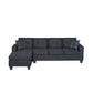 Ala 97 Inch Reversible Sectional Sofa Cupholder 2 Throw Pillows Black By Casagear Home BM314908