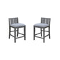 Ham 25 Inch Counter Height Chair Set of 2 Gray Upholstery Solid Wood By Casagear Home BM314911