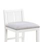 Ham 25 Inch Counter Height Chair Set of 2 Cream Fabric White Wood Finish By Casagear Home BM314912