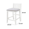 Ham 25 Inch Counter Height Chair Set of 2 Cream Fabric White Wood Finish By Casagear Home BM314912