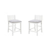 Ham 3 Piece Counter Height Compact Dining Table Chair Set White Wood By Casagear Home BM314914