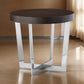 Tini 24 Inch Side End Table, Round Shaped Top, Metal Frame, Espresso Brown By Casagear Home