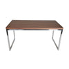 Rami 59 Inch Office Desk Rectangular Top Walnut Brown Wood Steel Frame By Casagear Home BM314926