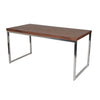 Rami 59 Inch Office Desk Rectangular Top Walnut Brown Wood Steel Frame By Casagear Home BM314926