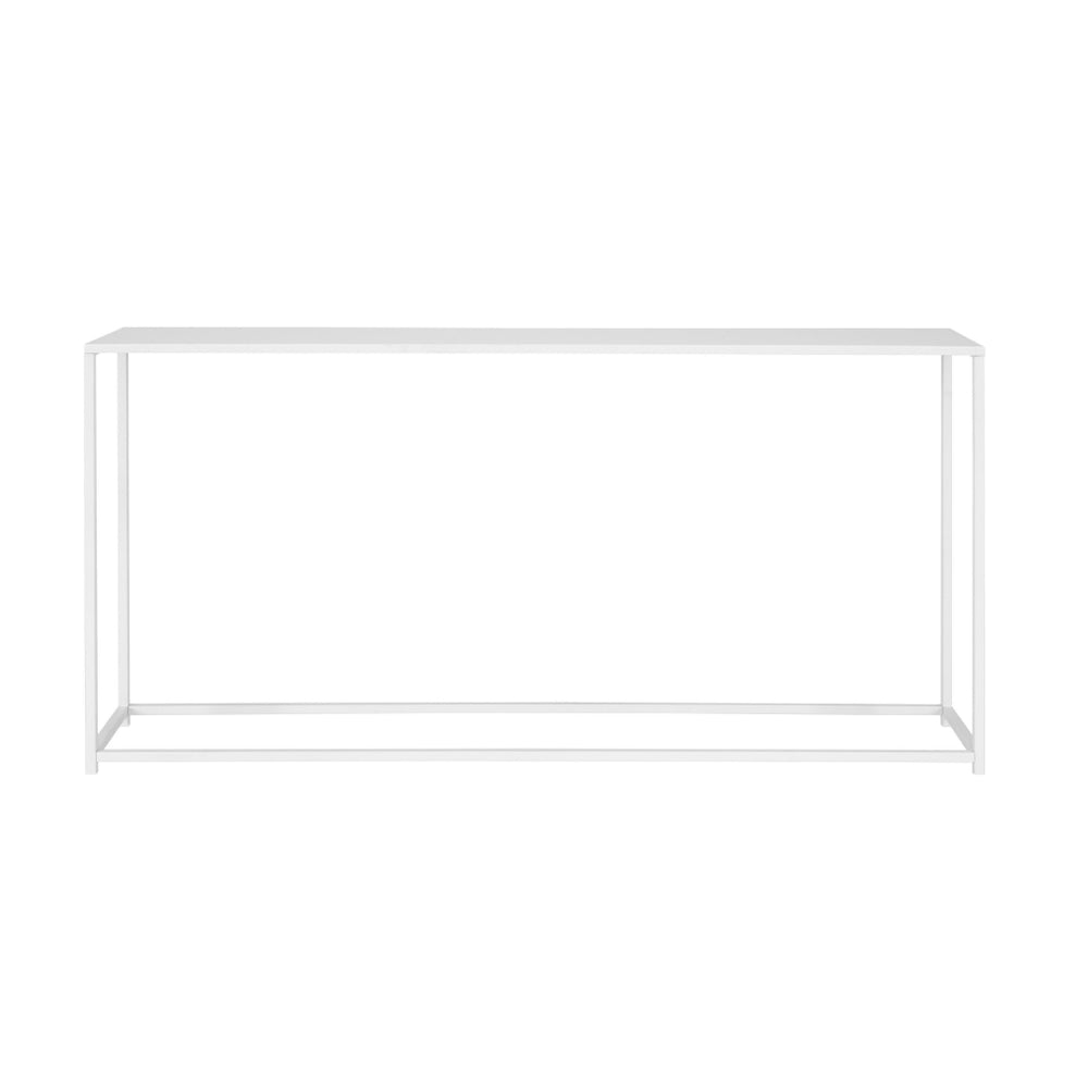 Eme 56 Inch Console Table Rectangular Top White Finish Metal Frame By Casagear Home BM314931