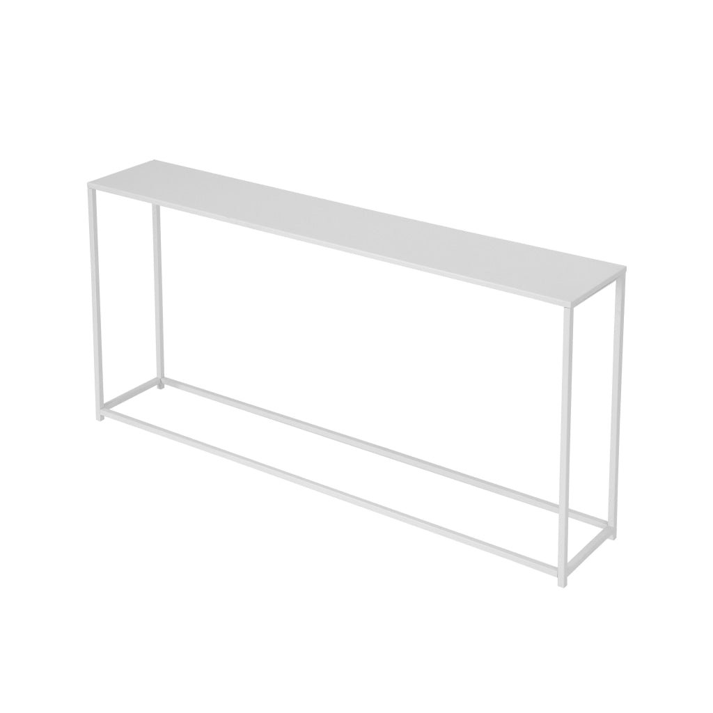 Eme 56 Inch Console Table Rectangular Top White Finish Metal Frame By Casagear Home BM314931