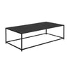 Eme 48 Inch Coffee Table Rectangular Top Black Finished Metal Frame By Casagear Home BM314932