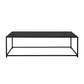 Eme 48 Inch Coffee Table Rectangular Top Black Finished Metal Frame By Casagear Home BM314932