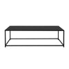 Eme 48 Inch Coffee Table Rectangular Top Black Finished Metal Frame By Casagear Home BM314932