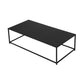 Eme 48 Inch Coffee Table Rectangular Top Black Finished Metal Frame By Casagear Home BM314932