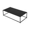 Eme 48 Inch Coffee Table Rectangular Top Black Finished Metal Frame By Casagear Home BM314932