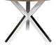 Emi 47 Inch Round Dining Table X- Cross Brushed Steel Walnut Brown Wood By Casagear Home BM314939