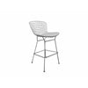 Hely 28 Inch Barstool Set of 2 Chrome Wire Black White Faux Leather Seat By Casagear Home BM314941