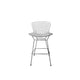 Hely 28 Inch Barstool Set of 2 Chrome Wire Black White Faux Leather Seat By Casagear Home BM314941
