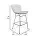 Hely 28 Inch Barstool Set of 2 Chrome Wire Black White Faux Leather Seat By Casagear Home BM314941