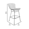 Hely 28 Inch Barstool Set of 2 Chrome Wire Black White Faux Leather Seat By Casagear Home BM314941