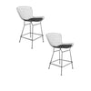Hely 24 Inch Counter Stool Set of 2, Black White Faux Leather Seats By Casagear Home