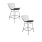 Hely 24 Inch Counter Stool Set of 2 Black White Faux Leather Seats By Casagear Home BM314942