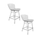 Hely 24 Inch Counter Stool Set of 2 Black White Faux Leather Seats By Casagear Home BM314942