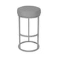 Tane 30 Inch Barstool, Round Gray Faux Leather Padded Seat, Gray Metal Base By Casagear Home