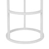 Tane 30 Inch Bar Stool, Round Padded Seat, White Faux Leather, Metal By Casagear Home