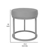 Tane 18 Inch Accent Stool, Modern Round Padded Seat, Gray Faux Leather By Casagear Home