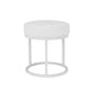 Tane 18 Inch Modern Accent Stool, Round Padded White Faux Leather Seat By Casagear Home