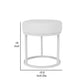 Tane 18 Inch Modern Accent Stool Round Padded White Faux Leather Seat By Casagear Home BM314951