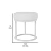 Tane 18 Inch Modern Accent Stool Round Padded White Faux Leather Seat By Casagear Home BM314951