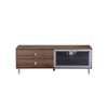 Ida 60 Inch TV Entertainment Console Drawers Pull Down Door Walnut Brown By Casagear Home BM314965