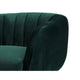 Decy 34 Inch Accent Chair Channel Stitched Cushioned Green Velvet Gold By Casagear Home