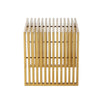 Niki 17 Inch Accent Stool Slatted Design Square Luxurious Brushed Gold By Casagear Home BM314975