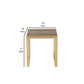 Niki 17 Inch Accent Stool Slatted Design Square Luxurious Brushed Gold By Casagear Home BM314975