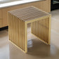 Niki 17 Inch Accent Stool Slatted Design Square Luxurious Brushed Gold By Casagear Home BM314975