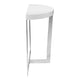 Tini 55 Inch Console Table Oval Top Chrome Frame Sleek White Finish By Casagear Home BM314981