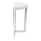 Tini 55 Inch Console Table Oval Top Chrome Frame Sleek White Finish By Casagear Home BM314981