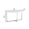 Tini 55 Inch Console Table Oval Top Chrome Frame Sleek White Finish By Casagear Home BM314981