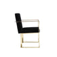 Boly 24 Inch Dining Armchair Cushioned Black Velvet Seat Gold Cantilever By Casagear Home BM314985