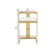 Suki 30 Inch Barstool Chair White Faux Leather Seat Gold Cantilever Base By Casagear Home BM314994