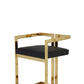 Suki 26 Inch Counter Height Chair Black Faux Leather Gold Cantilever Base By Casagear Home BM314995