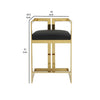 Suki 26 Inch Counter Height Chair Black Faux Leather Gold Cantilever Base By Casagear Home BM314995