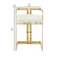 Suki 26 Inch Counter Height Chair White Faux Fur Gold Cantilever Base By Casagear Home BM314997