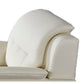 Olaf 50 Inch Sofa Chair Tufted Ivory Faux Leather Chrome Metal Wood By Casagear Home BM315002