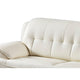 Olaf 82 Inch Sofa Tufted Ivory Faux Leather Upholstery Chrome Metal Wood By Casagear Home BM315004