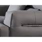 Elsa 53 Inch Sofa Chair Gray Leather Seat and Armrests Chrome Metal By Casagear Home BM315005