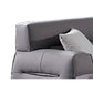 Elsa 70 Inch Loveseat Gray Leather Wide Seat and Armrests Chrome Metal By Casagear Home BM315006